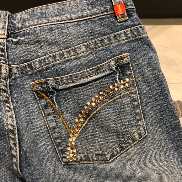 90s Esprit Blue Cropped Denim Jeans - Picture 10 of 11